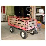 Yard & garden wagon w/ fold-down sides, pneumatic