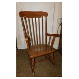 Vintage wooden spindle back rocking chair rocker,