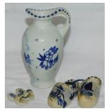 Vintage Delft Holland: Pitcher, 4' tall - Dutch