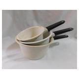 3 vintage enamelware pans - Graniteware roaster