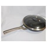 2 calphalon non-stick skillets w/ glass lids -
