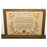 4 inspirational wall art pieces: Hand stitched