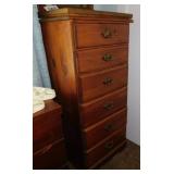 Pine 6 drawer lingerie chest, 21.5' x 15' x 47',