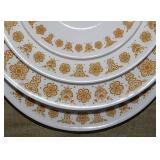 34 pcs. Corelle Butterfly Gold dinnerware: