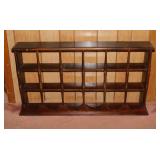 Vintage wooden wall shelf w/ plate rack,