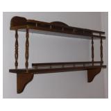 Wooden 2-tier wall rack, 34" wide