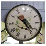 Bird wall clock, battery operated, 12" diameter