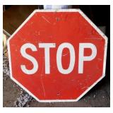 Retired metal STOP road sign