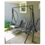 Patio porch swing w/ cushions - 4 patio planters