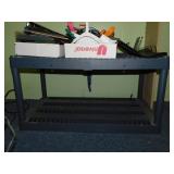 Plastic 2 shelf shelving unit, 36" x 19" x 18",