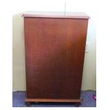 Vintage Sew Handee walnut sewing cabinet,