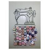 Sewing thread on wire wall rack
