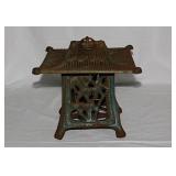 Cast iron Asian pagoda garden candle lantern,