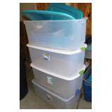 7 storage totes & lids, Rubbermaid & more