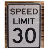 Retired metal Speed Limit road sign