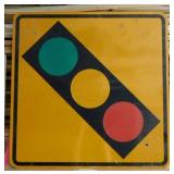 Retired metal Traffic Light road sign