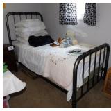 Vintage metal twin size headboard & footboard bed