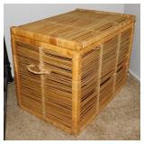 Woven bamboo storage chest, 22" x 26" x 17" -