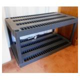 Plastic 2 shelf shelving unit, 36" x 19" x 18"
