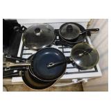 Non-stick skillets & pans, some glass lids