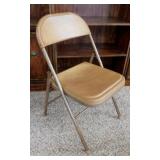 3 vintage metal folding chairs, 2 are Cosco
