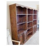 Wooden 3 pc. bookcase wall display unit,