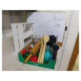 Two red & green handled aluminum cookie cutters