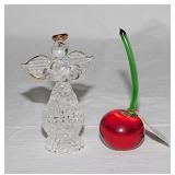 Hand blown Glass Baron Cherry paperweight -