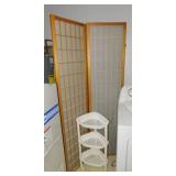 Wooden 3 panel room divider - Rolling 3-tier