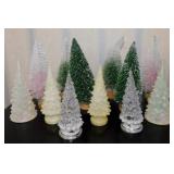 Forest of bottle brush & lighted Christmas trees