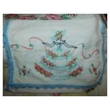 Vintage handstitched table runners - Hand