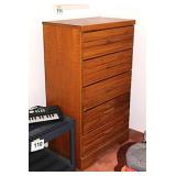 Carolina Furniture oak highboy 5 drawer chest,