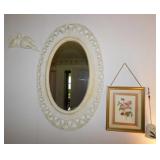 Vintage Burwood wall mirror - Doves wall plaque -