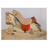 Antique children's wooden toy rocking horse, seat