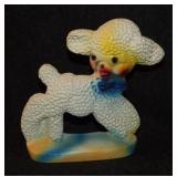 1950's chalkware lamb nursery wall plaque
