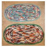 2 handmade oval rag rugs, 48' x 28' -