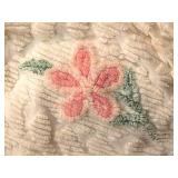 Vintage JC Penney's chenille floral bedspread