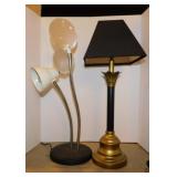 2 lamps: One combo w/ magnifier, tallest is 24'