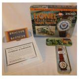 1990's Lionel railroad train watch in box w/ COA -
