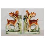 1950's ceramic fawn deer bookends marked Japan,