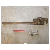 Two 14' x 24' pipe wrenches