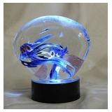 1982 signed blown glass paperweight, 4' tall
