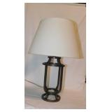 Modern table lamp w/ linen shade, 24" tall