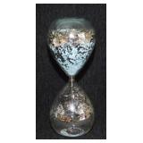 Mercury glass hourglass time, 8" tall - 3