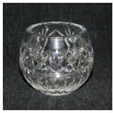 Lead crystal rose bowl, 4" tall - Jeannette Glass