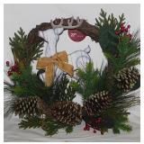 3 Christmas wreaths w/ storage bag: Reindeer -
