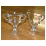 Imperial Glass Candlewick creamer & open sugar