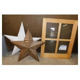 2 metal barn stars - Window, 20" x 25"
