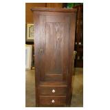 Antique oak jelly cupboard cabinet w/ 2 lower