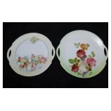 Antique hand painted porcelain cake plates, bowls